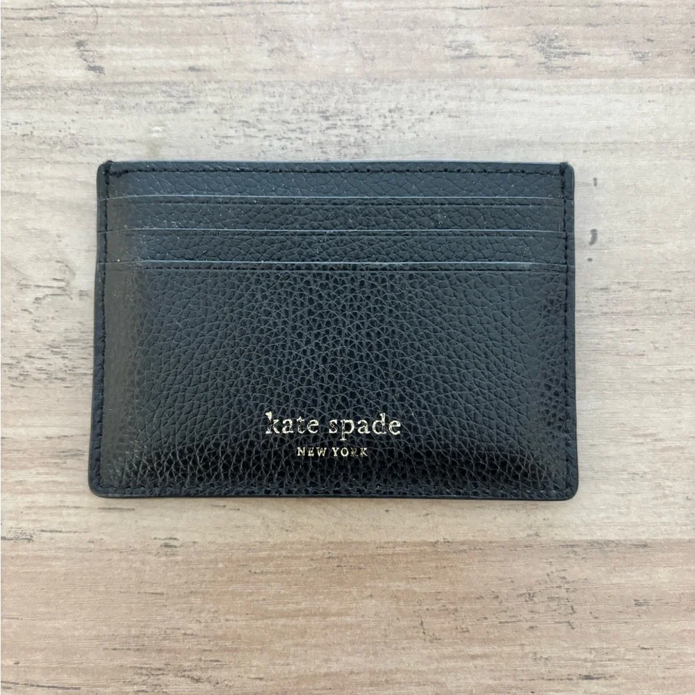Kate Spade Black Textured Card Holder - Picture 2 of 6